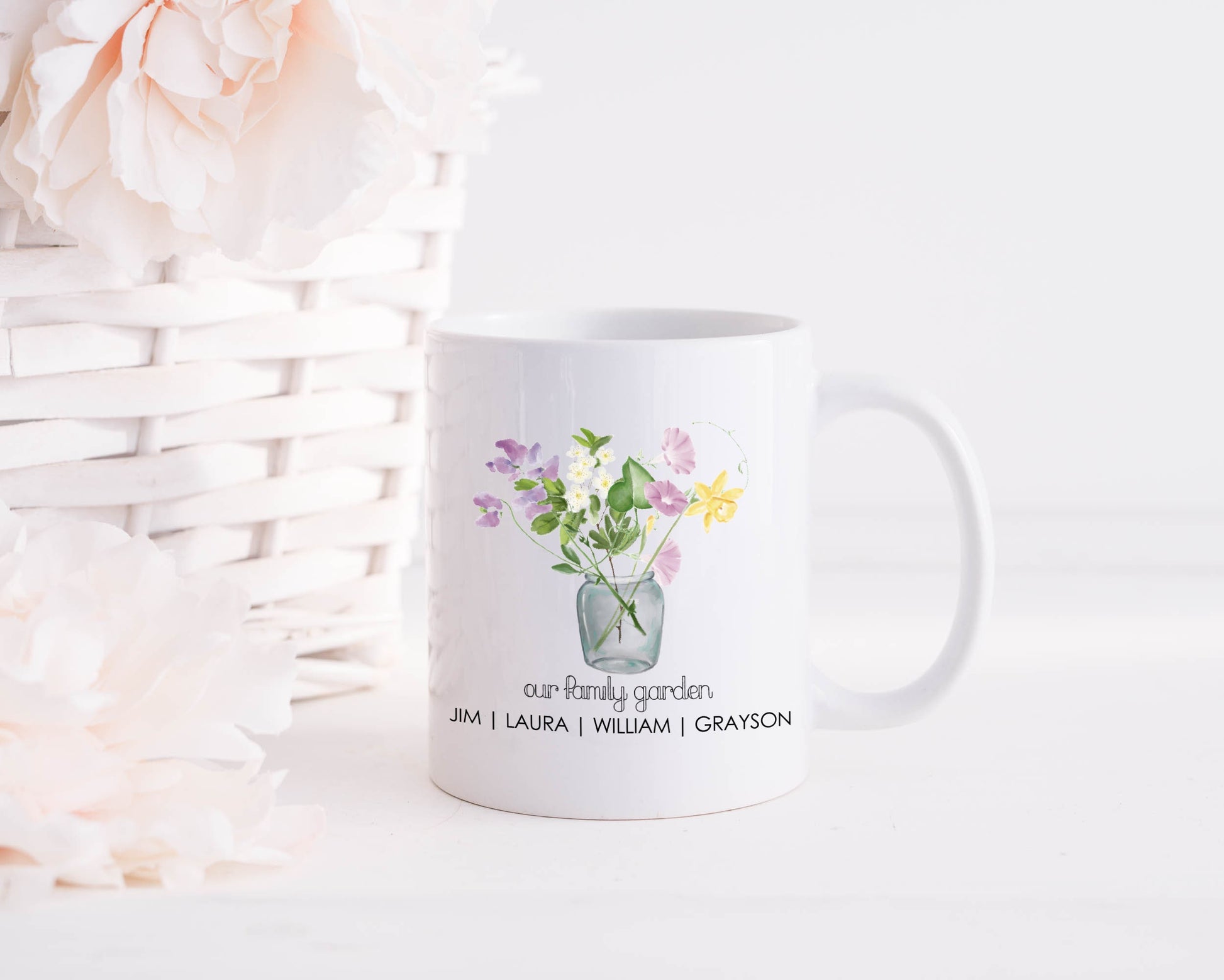 Personalized Mama Mug With Kids Names, Wildflowers Mama Mug, Mama Coffee Mug,  Custom Gift for Mom Gifts, Mothers Day Gift for Mom Birthday 