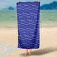 Repeating Name Personalized Beach Towel Dark Blue Custom Pool Towel Personalized Name Birthday Party Favor Pool Party Vacation Birthday Gift
