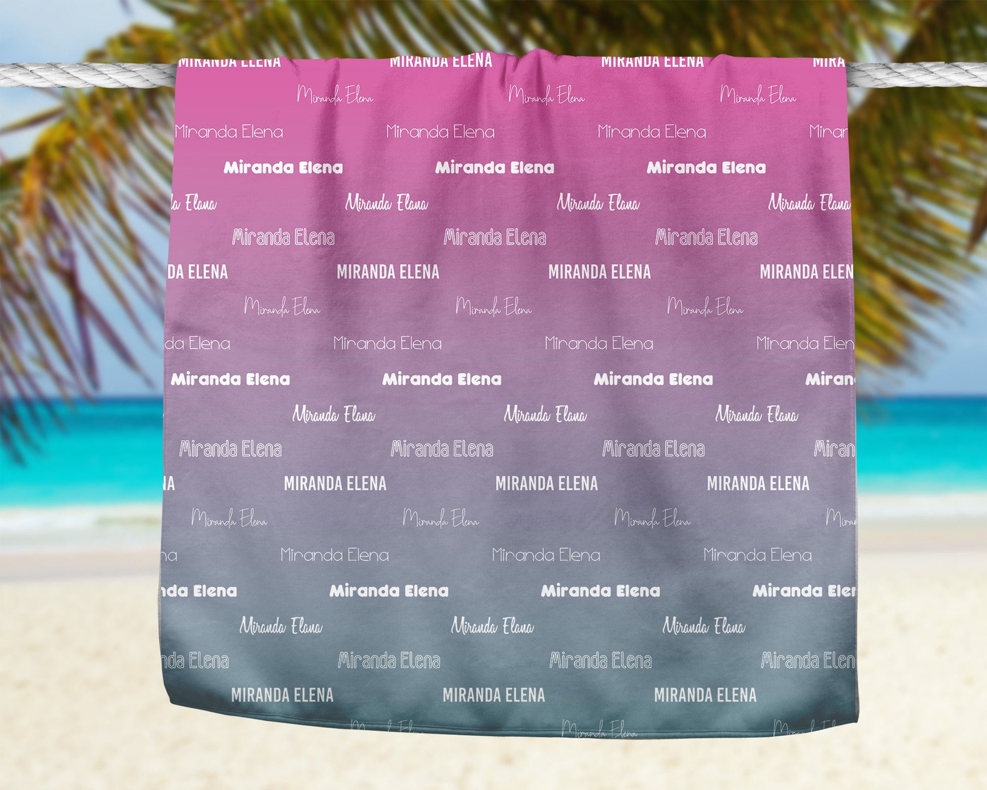 Repeating Name Personalized Beach Towel Unicorn Custom Pool Towel Personalized Name Birthday Party Favor Pool Party Vacation Birthday Gift