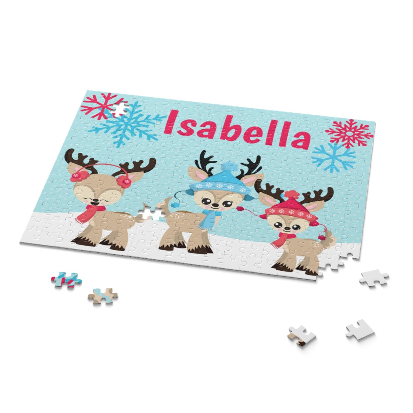 Personalized Gift for Kids, Personalized Christmas Puzzle, Reindeer Christmas Puzzle, Holiday Gift for Kids, Stocking Stuffers, Kid Gift