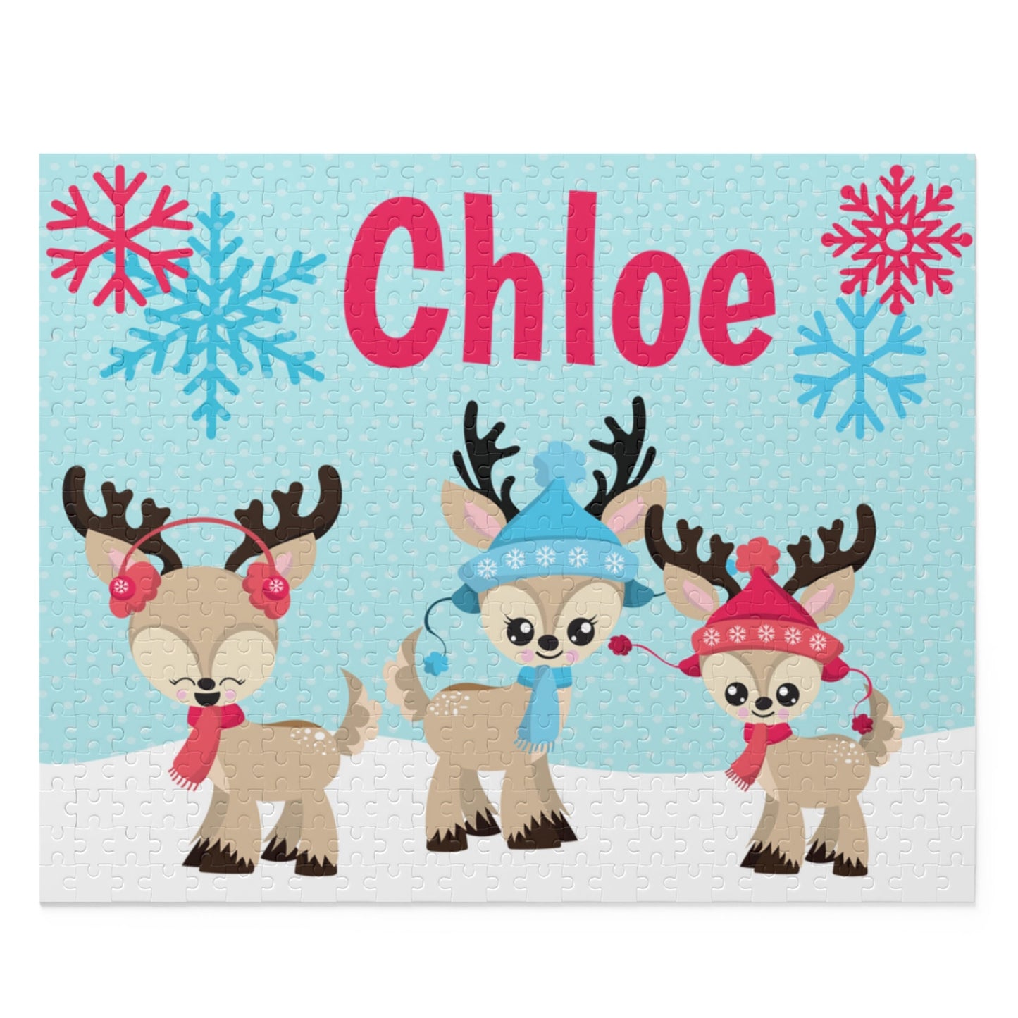 Personalized Gift for Kids, Personalized Christmas Puzzle, Reindeer Christmas Puzzle, Holiday Gift for Kids, Stocking Stuffers, Kid Gift