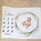 Milestone Blanket - Pampas Grass - Greenery - Gender Neutral - Watch Me Grow - Growth Chart - Growth Tracker - Baby Blanket - Nursery