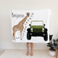 Milestone Blanket for Boys - Safari - Giraffe - Watch Me Grow Blanket - Growth Chart - Growth Tracker - Baby Blanket - Safari Nursery - Zoo