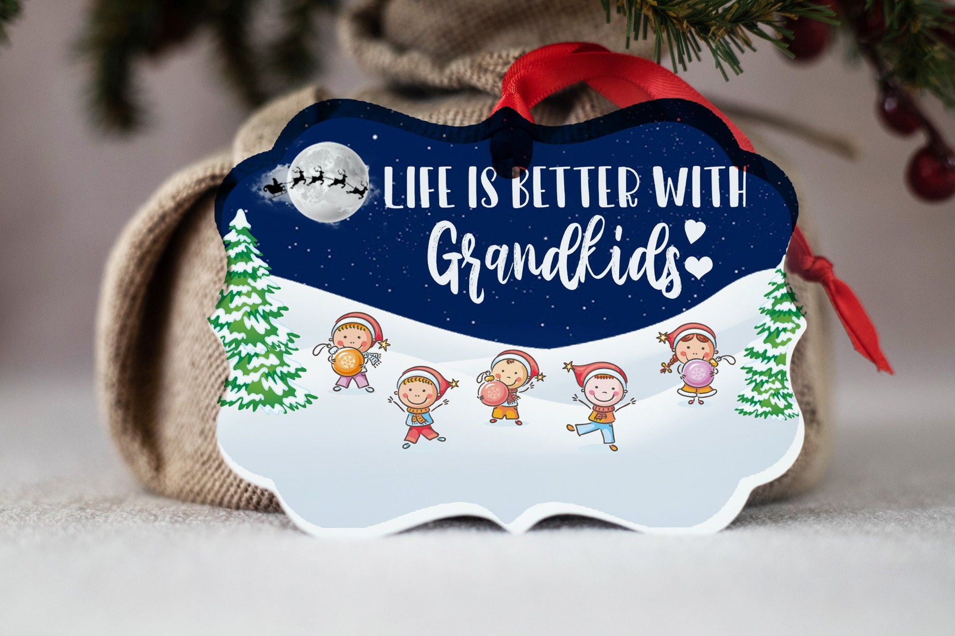 Personalized Ornament - Grandparent Christmas Ornament - Home Decor - Grandma Grandpa Gift - Grandparent Gift - Christmas Decor - Grandkids