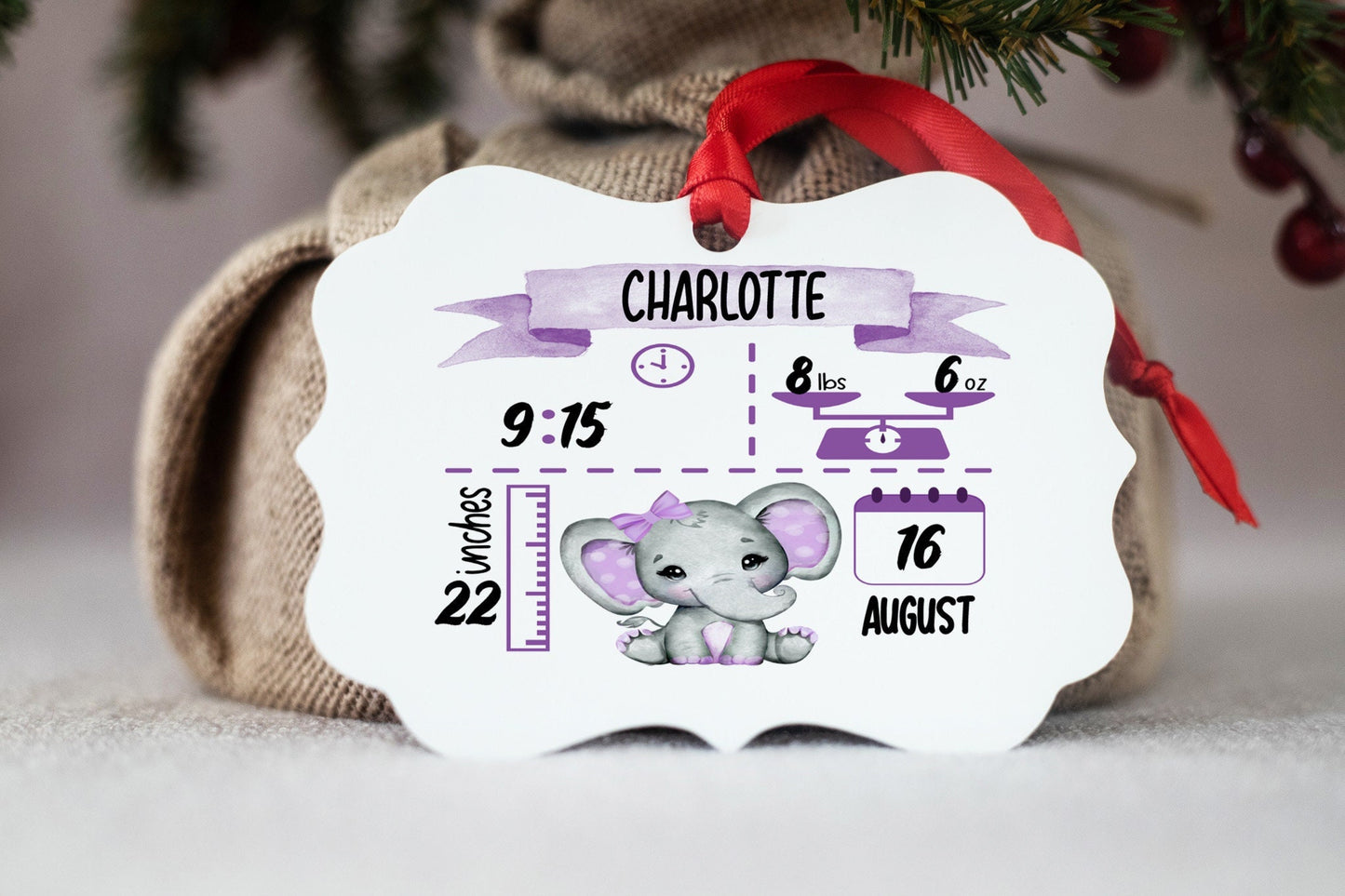 Baby's First Christmas Ornament 2022, Baby Gift, Baby Birth Stat Ornament, Baby Ornament, Christmas Decor, Personalized Baby Christmas Gift