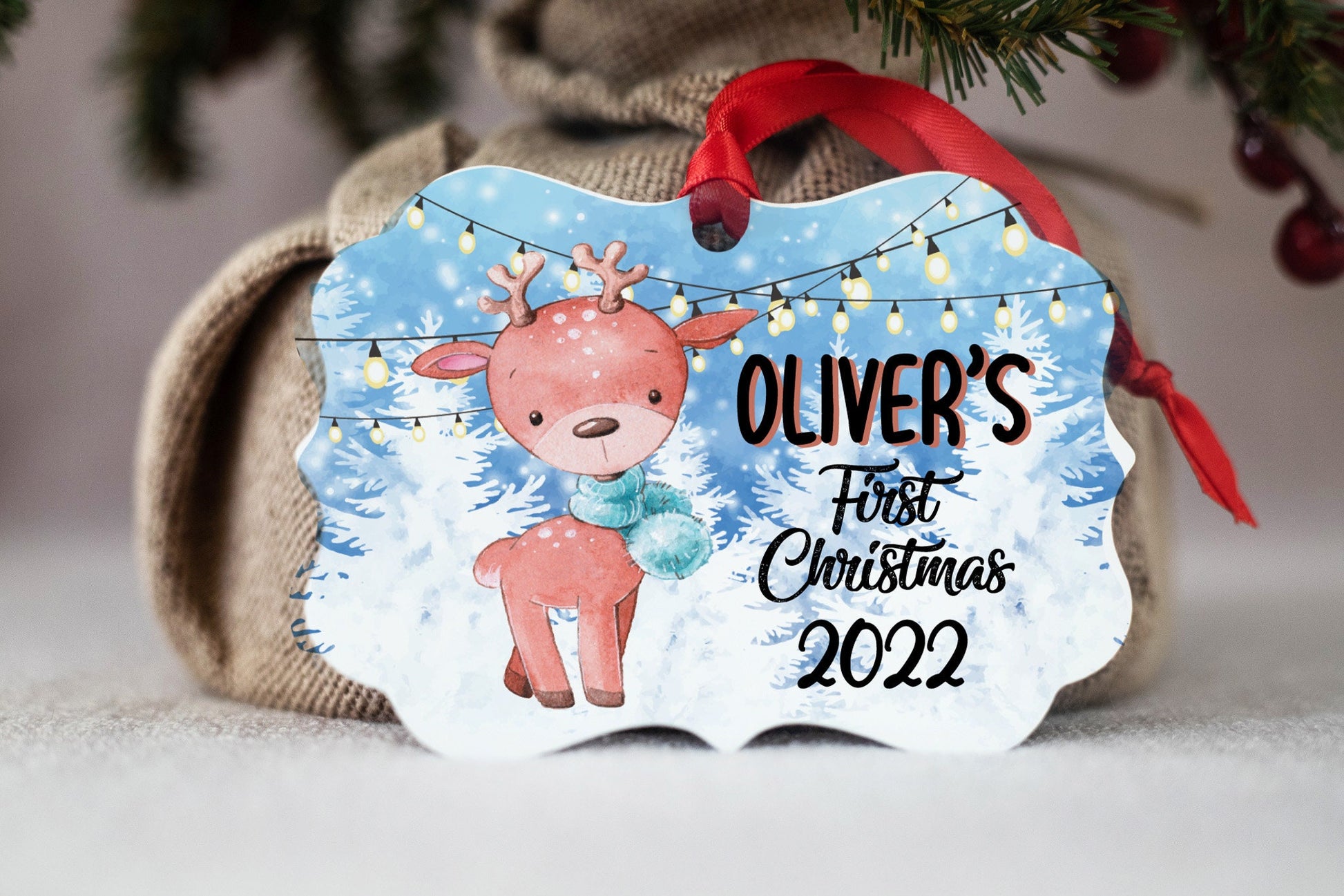 First Christmas Ornament 2022, New Baby Gift, Baby Christmas Ornament, Baby Ornament, Christmas Decor, Personalized Baby Christmas Gift