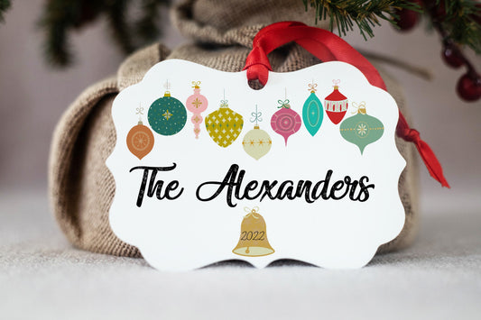 Family Ornament 2022 | Personalized Family Ornament | Vintage Ornament | Gift for Mom | Gift for Grandma | Personalized Ornament | Modern