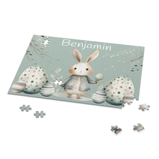 Colorful Easter puzzle with cute bunny and eggs – perfect for kids&#39; baskets